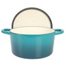 Crock Pot Artisan 7-qt. Enameled Cast Iron Round Dutch Oven with Lid, Teal Ombre, large