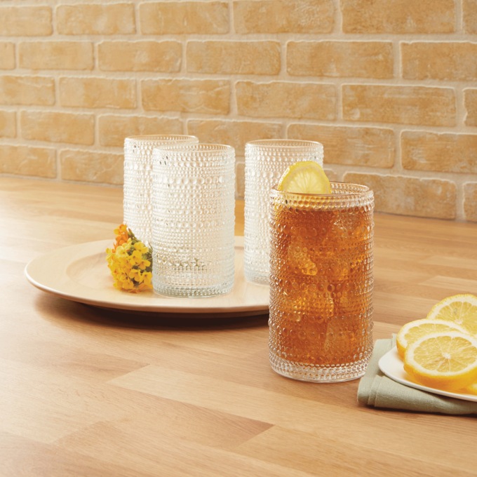 Set of 4 Halo Glasses, Clear, large