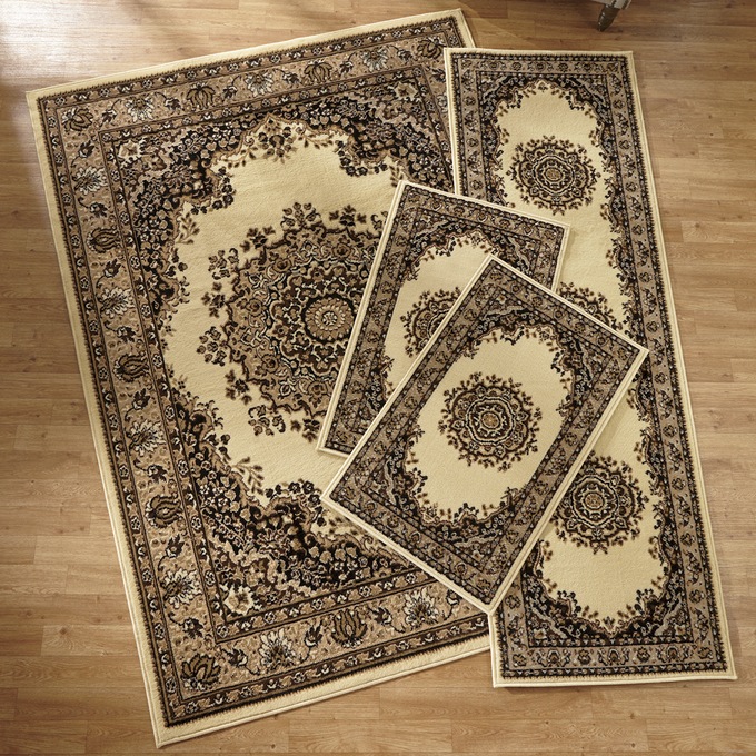 Floral Kirman 4-Piece Rug Set, , large