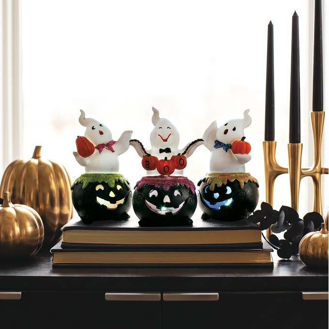 Ghost in Lit Cauldron Figurine, , large