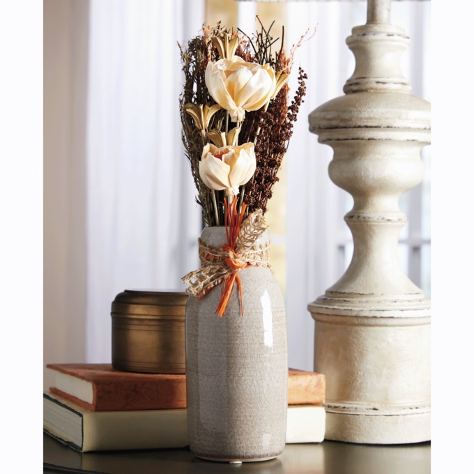 Dried Grasses and Roses Floral Arrangement, , large