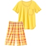 Plaid Knit Shorty PJs, , large