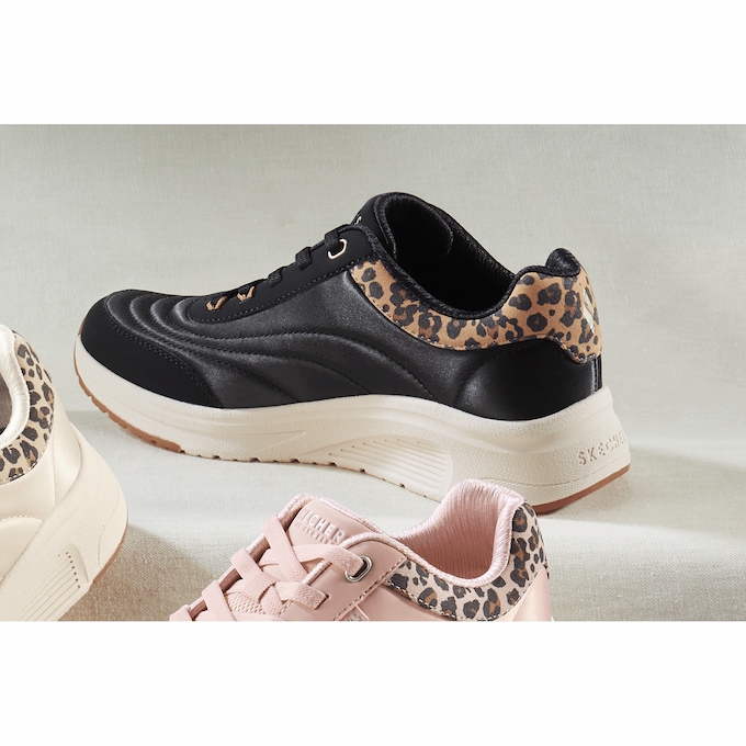 Skechers Uno Lite 2 Slip-On with Leopard Suede Trim, , large