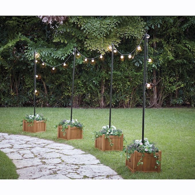 Planter Box with String Light Post, , large