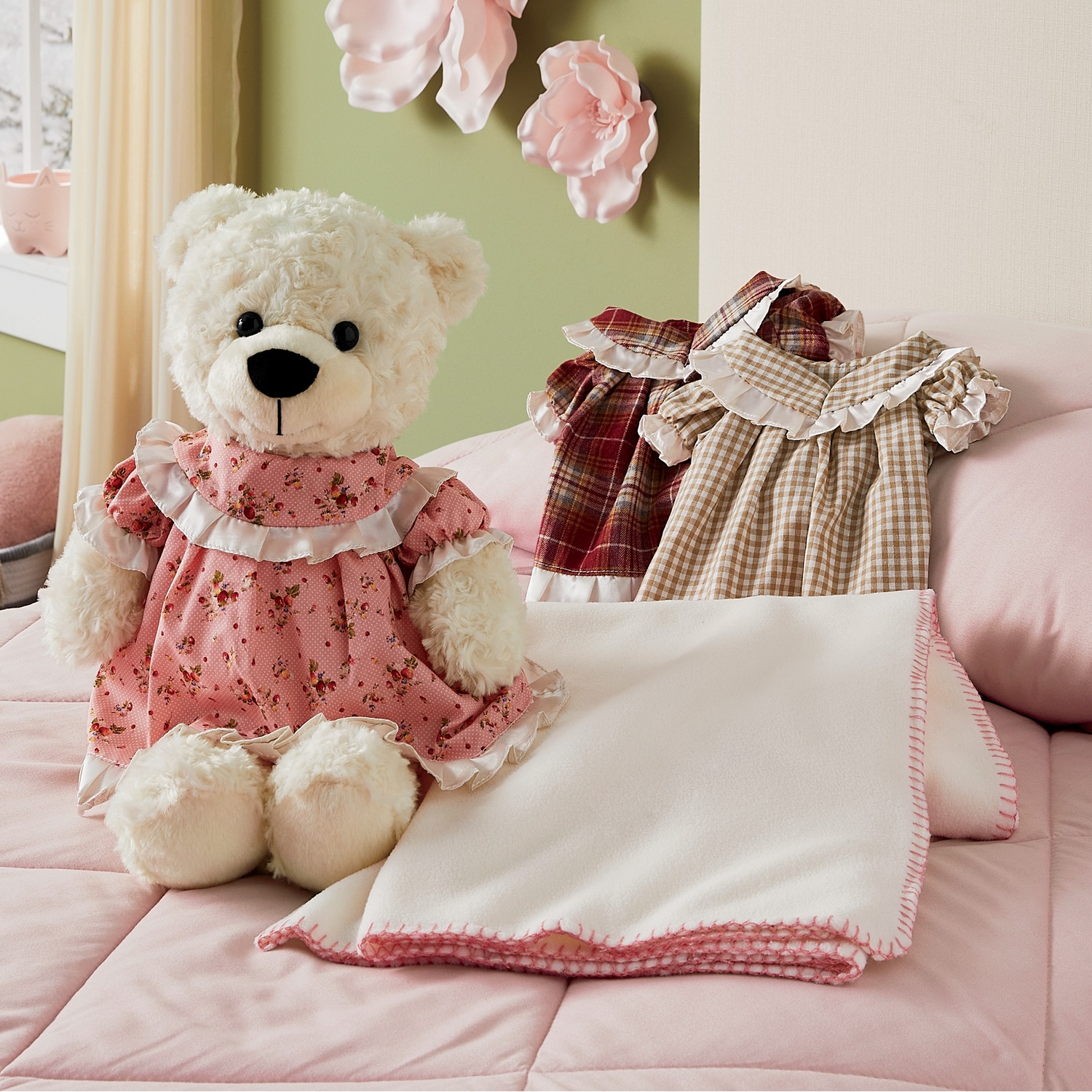 Plush Bear with Dresses and Blanket Ginny s