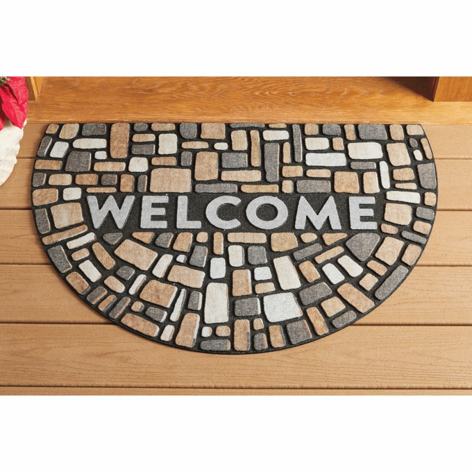 Mosaic Rounded Indoor/Outdoor Doormat - 23" x 35", , large