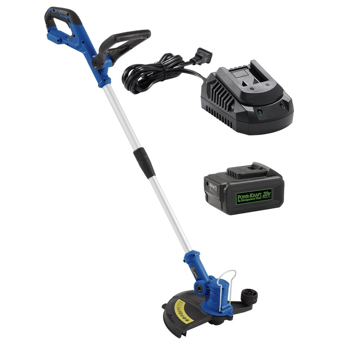 Bundle and Save Pack: Powr-Kraft 20V String Trimmier with 4.0Ah Lithium-Ion Battery & Charger by Montgomery Ward, , large