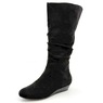 Amanda D'Laurie Tall Scrunch Boot: Rich Suede Look with 1" Wedge Heel, , large