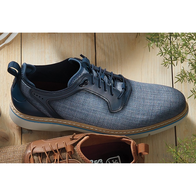 Stacy Adams Sebert Faux-Leather Plain-Toe Elastic-Lace Shoe with Platform, , large