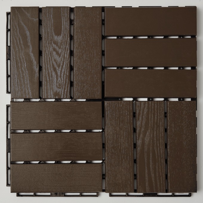 Set of 8 Outdoor Wood Patio Tiles, , large