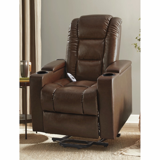 Heat and Massage Lift Recliner with Cupholders, , large