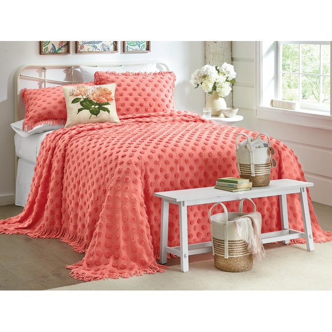 Chenille Dot Bedspread, , large