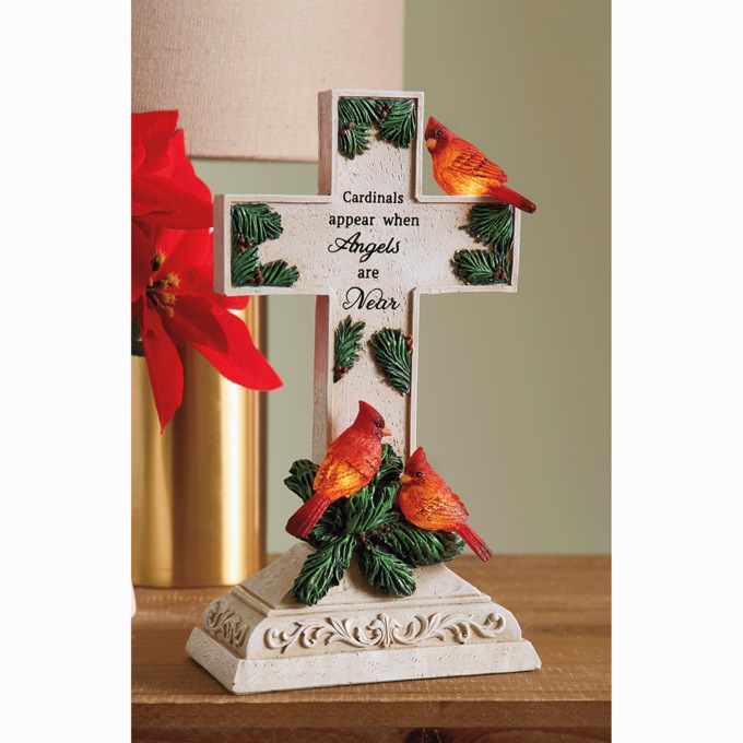 Lit Cardinal Cross, , large
