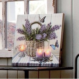 Lit Calming Lavender Canvas, , large