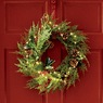 Lit Pine Wreath, , large