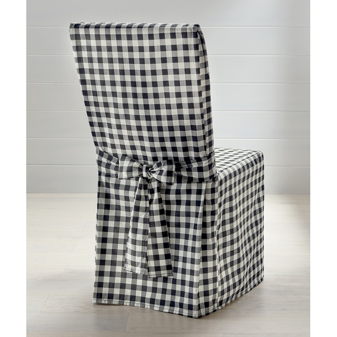 Gingham Check Dining Chair Cover, , large
