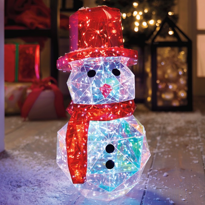 Lit Holographic Snowman, , large