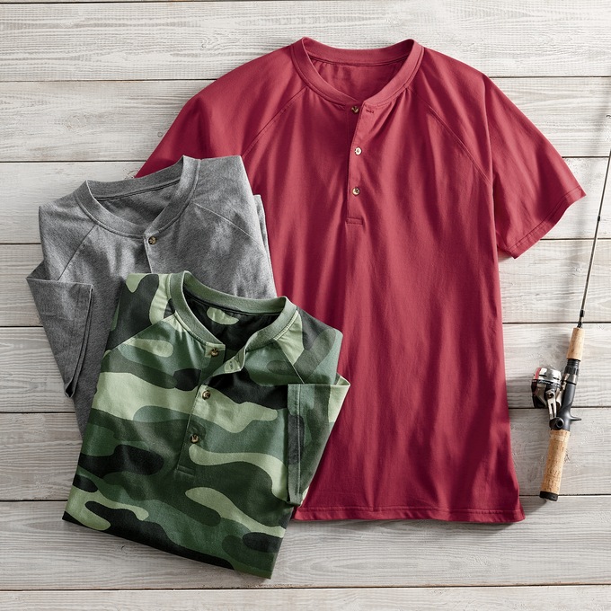 Men&rsquo;s Short Sleeve Henley, , large
