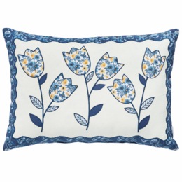 Embroidered Tulip Accent Pillow, , large