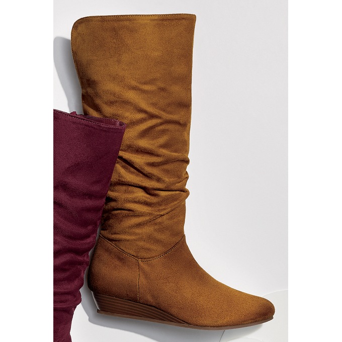 Amanda D'Laurie Tall Scrunch Boot, Camel, large