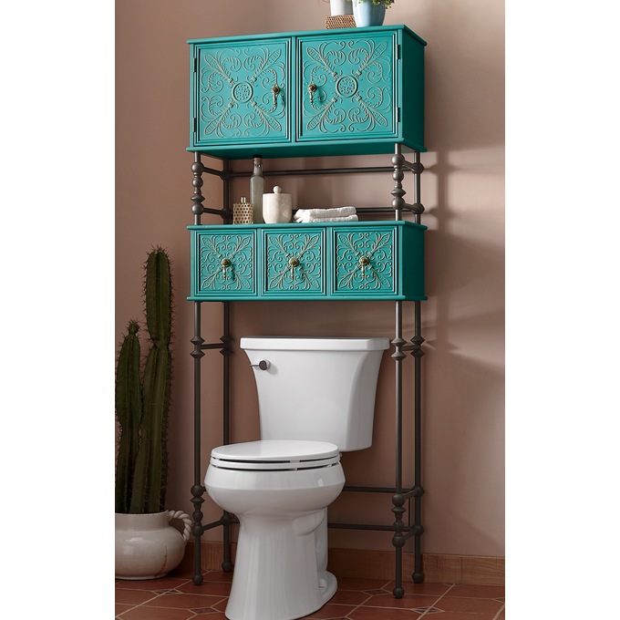 Embossed Floral Bathroom Space Saver, , large