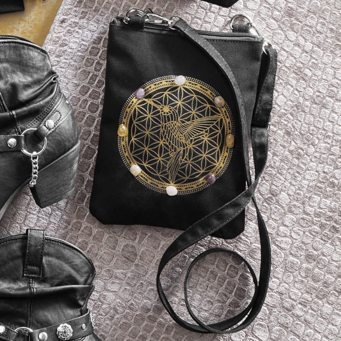 Sacred Geometry Crystal Bag, , large