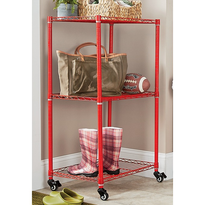 3-Tier Mobile Tower Shelf, Delicious Red, large