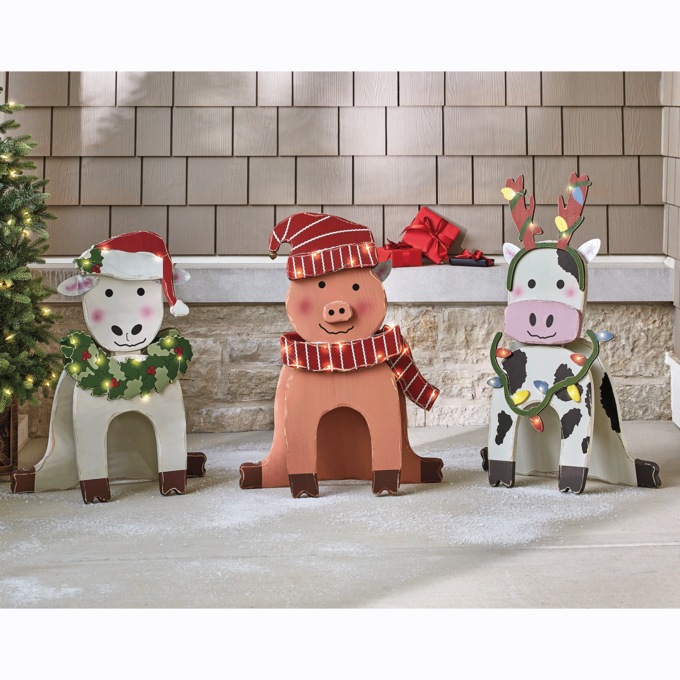 Chunky Wood Christmas Farm Animal, , large