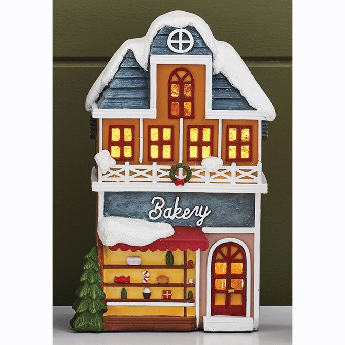 Lit Christmas Town Buildings, , large