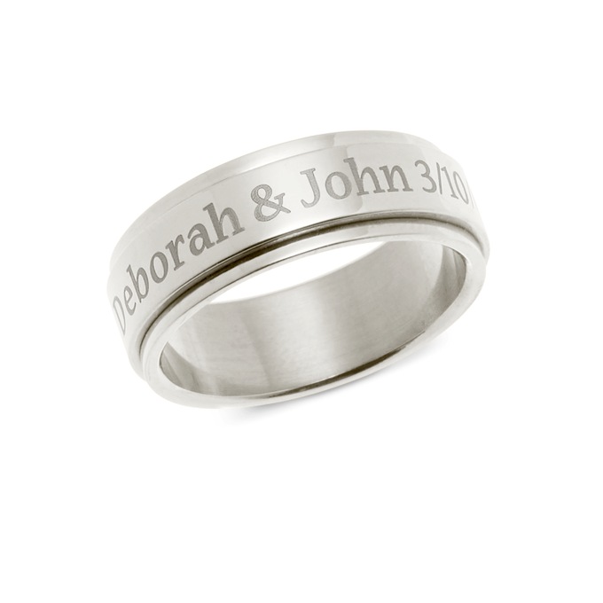 Personalized Message Spinner Ring, , large