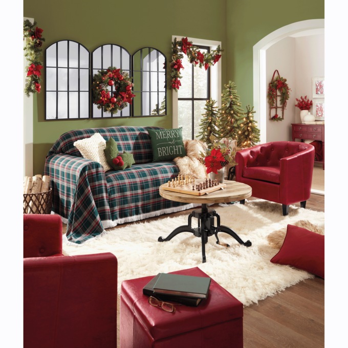 Christmas Tartan Furniture Throw, , large