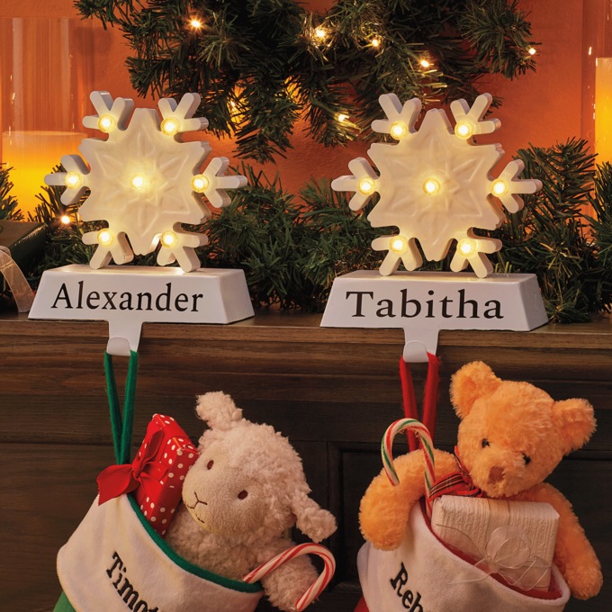 Lit Snowflake Stocking Holder, , large