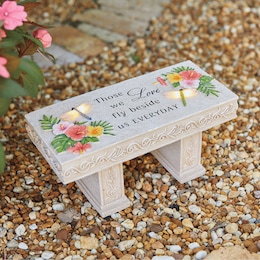 Solar Floral Dragonfly Memorial Bench, , large