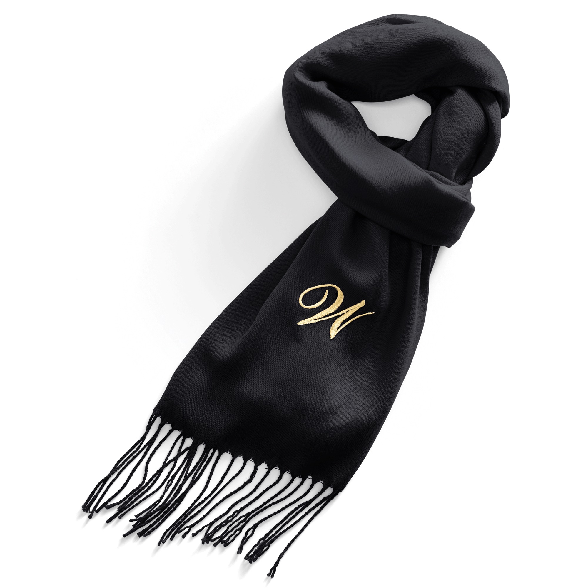 Personalized Fringe Scarf, Black, large