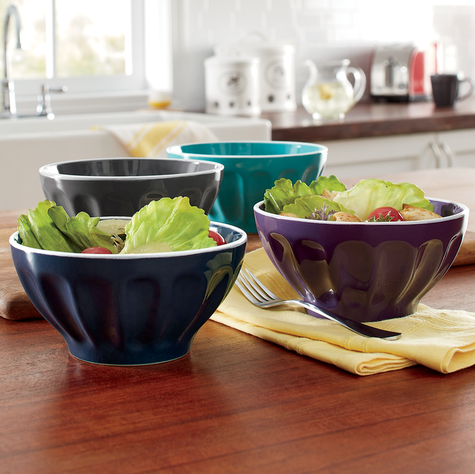 Set of 4 Solid Assorted Bowl Set, , large