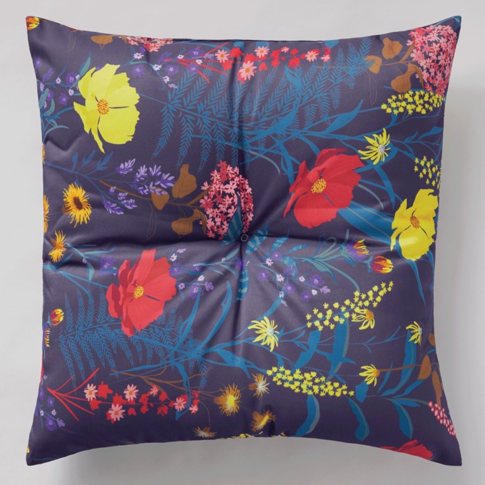 Button-Tufted Outdoor Pillow, , large