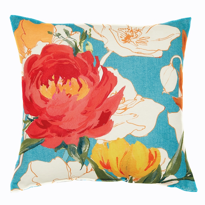 Peony and Poppies Outdoor Pillow, , large