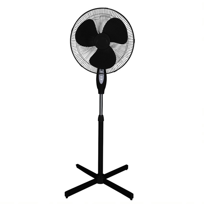 16" Oscillating Pedestal Fan, Black, large
