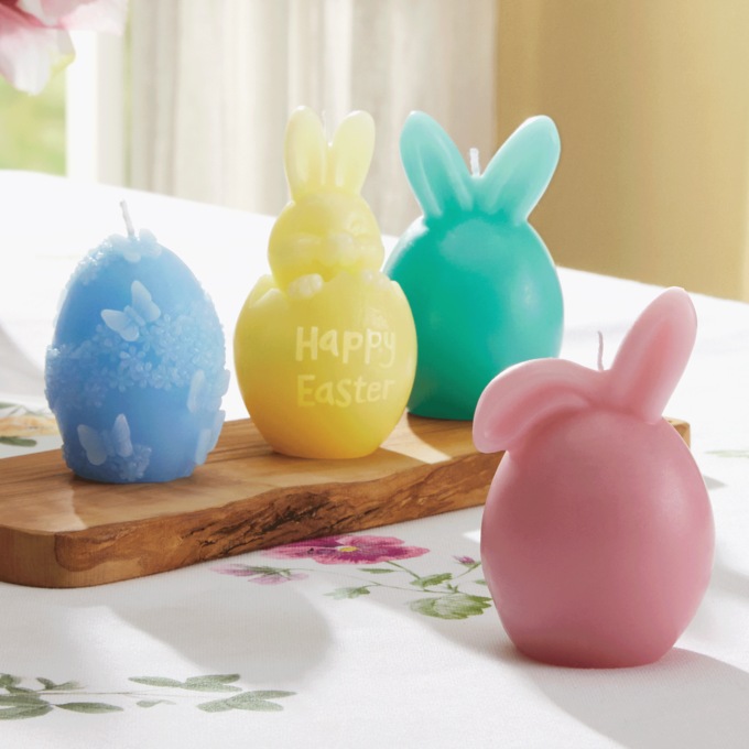 Set of 4 Easter Shaped Candles, , large