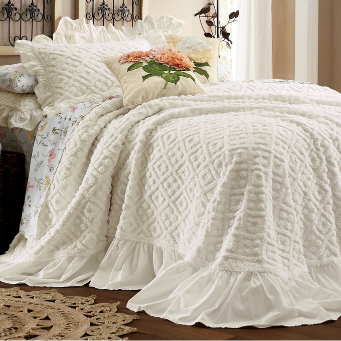 Cate Chenille Bedspread, , large
