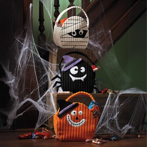 Cloth Halloween Baskets - Buy All and Save, , large