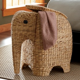 Elephant Woven Hamper, , large