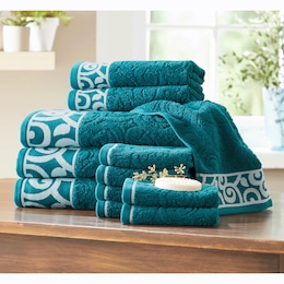 12-Piece Serene Scroll Towel Set, , large