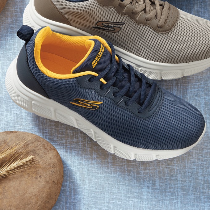 BOBS Men’s Sport B Flex-Icy Edge by Skechers, Navy, large