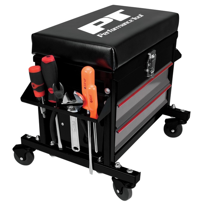 Rolling Seat Toolbox by Performance Tool, , large