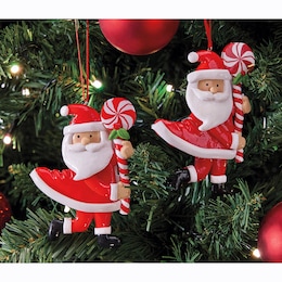 Set of 2 Santa Ornaments, , large