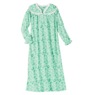 Flannel Cotton Nightgown with Lace Trim, , large