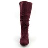 Amanda D'Laurie Tall Scrunch Boot: Rich Suede Look with 1" Wedge Heel, , large