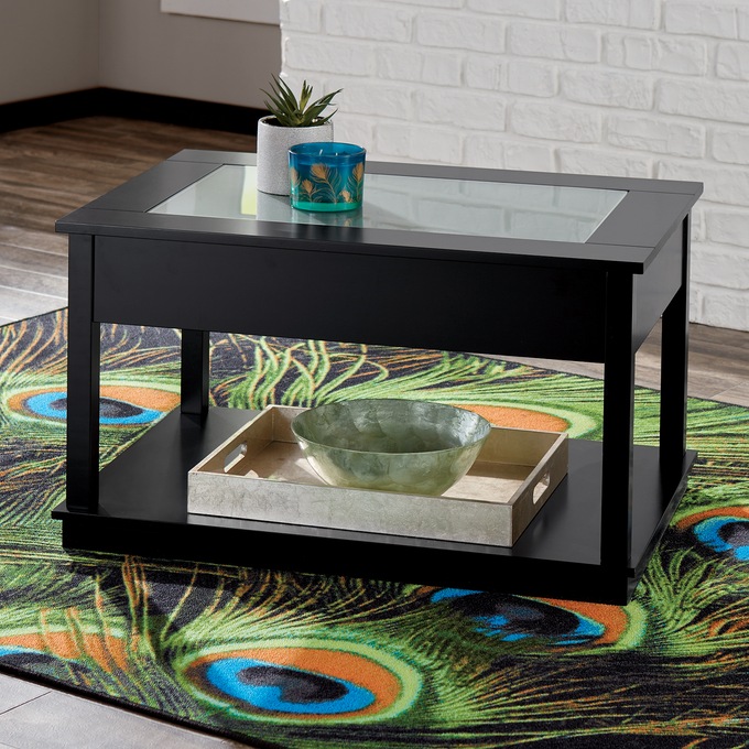 Contemporary Black Lift Top Coffee Table
