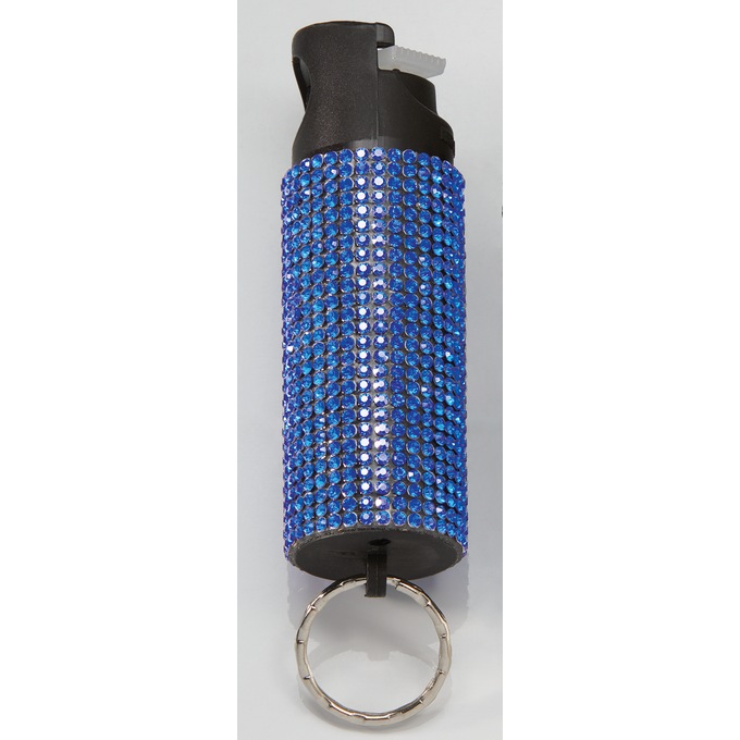 Rhinestone Pepper Spray Keychain with 16-Ft. Range and UV Dye by Guard Dog Security, Blue, large